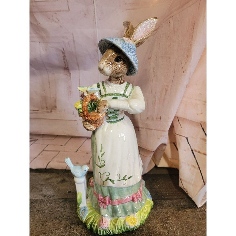 Ceramic gardening Bunny AS IS Easter flower‎ bird